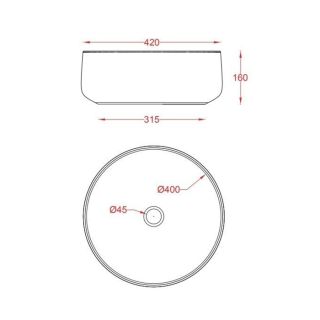 Раковина ArtCeram Cognac COL001 41 34 matera 42 см